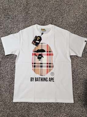 A Bathing Ape BAPE Check By Bathing Ape Tee White/Beige